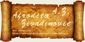 Afrodita Živadinović vizit kartica